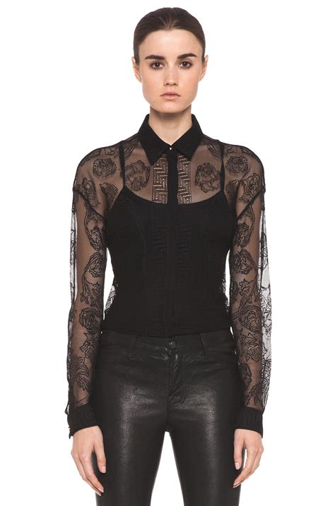 versace lace top|Versace blouses for women.